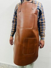 Heavy Duty Leather Apron Brown Chef BBQ Grill Blacksmith Woodworking Shop