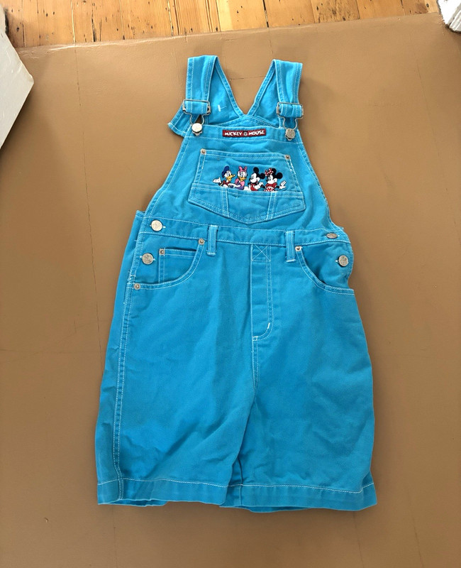 Mickey's Stuff for Kids Blue Denim Cotton Overall One-Piece Size 8 Pockets