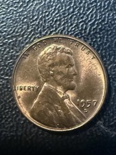 Lincoln Wheat 1957 Small Cent Denver Copper BN US Coin KM# 132