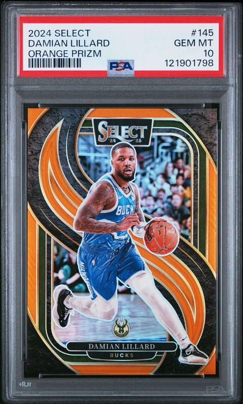 2024 Panini Select #145 Damian Lillard Orange /65 PSA 10