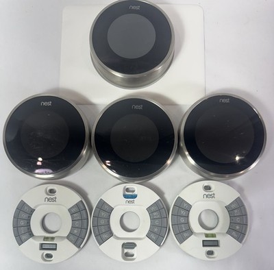 Google Nest Programmable Learning Thermostat Lot Of 4 UNTESTED PARTS OR REPAIR