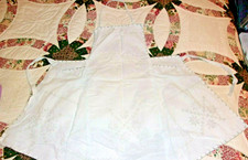 VINTAGE CHEF APRON PALE BLUE EMBORIDERED HAND MADE FULL SIZE SM OR CHILD ESTATE
