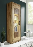 Vitrine Schrank Wildeiche Eiche 66X201Cm Massiv GeöLt Holz NEU Ovp!!!
