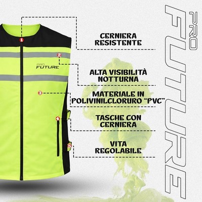 Gilet Alta Visibilità Uomo 4 Pezzi Con Cerniera In Poliestere - Foto 4