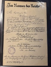 1931 German Reichsmarine Discharge Document Signed Hindenburg Raeder Groener