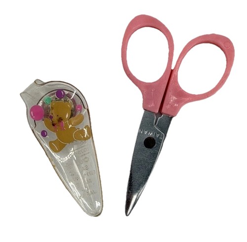 Vintage 1989 Sanrio Japan Tweedle Dee Dee Bear Scissors W/ Clear Sheath RARE