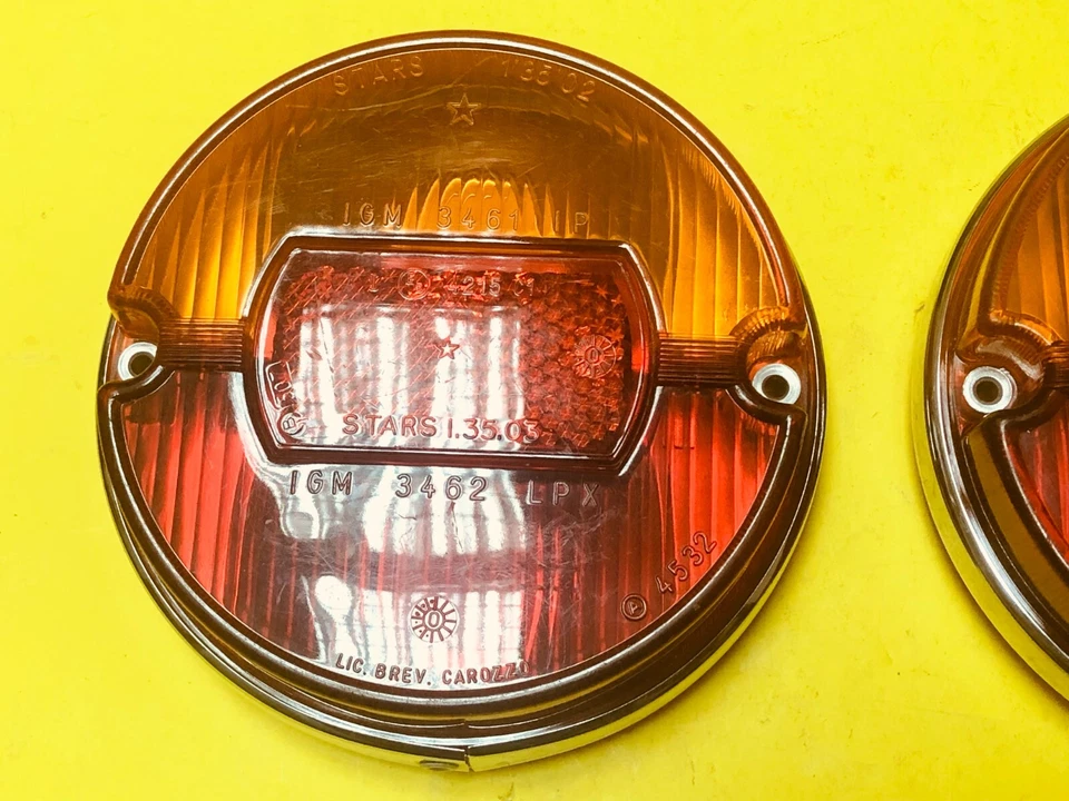 Fiat 850 Sedan 1ª Série 1100R Lancia 037 Estrelas Conjunto de Lentes Lanterna Traseira Genuína NOS - Imagem 3 de 4