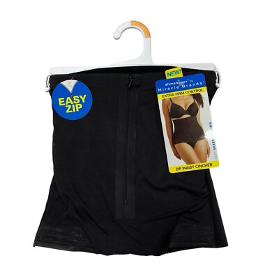 SlimShaper by Miracle Brands Shapewear Womens M Black Shaping Waist Cincher 