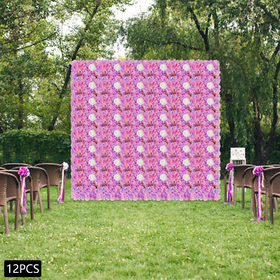 12pcs 3D Artificial Flower Wall Panels for Home & Wedding Decor