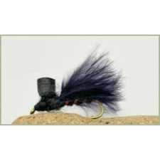 Trout Flies, Lures, 3 per pack Black Booby Cormorant fishing flies, Size 10