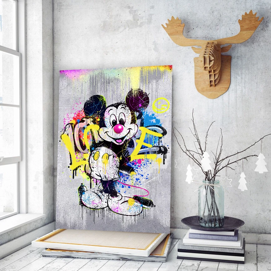 Fashion Mickey / Mickey print / Graffiti / Canvas Wall Art /Pop