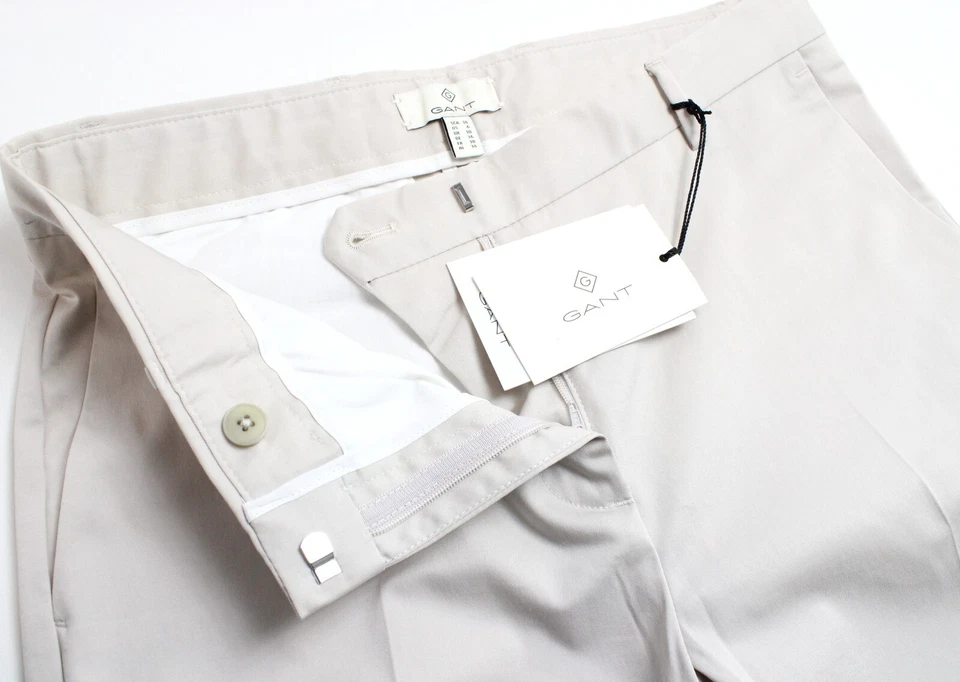 Pantalones GANT Cool Commuter Pantalones Para Mujer Reino Unido 10 Cremallera Cónica Mosca Logo Gris Foto 4 de 4