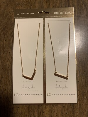 LC Lauren Conrad Wear & Share Necklaces.  Aim High   2 BFF Necklaces 16 In