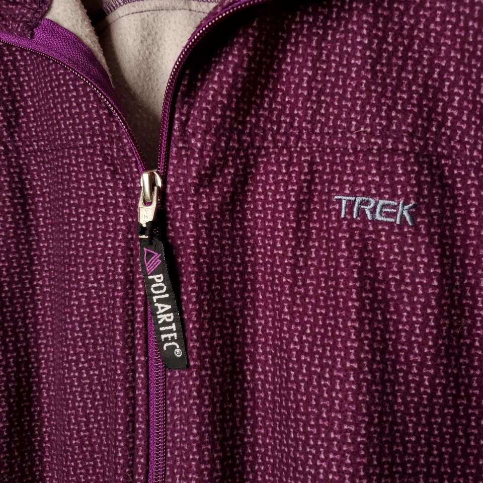 Chaqueta de ciclismo púrpura con cremallera talla grande vintage para mujer Trek Bicycles Foto 4 de 4