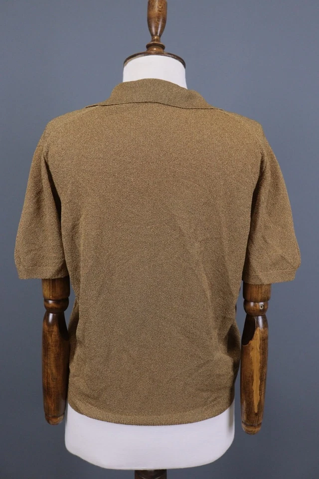 Camisa Top Wolford Marrón Tejida Manga Corta Elastizada Talla 44 Foto 4 de 4