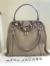 New NWT Marc Jacobs Serengeti Wellington Lg concrete animal leather satchel bag