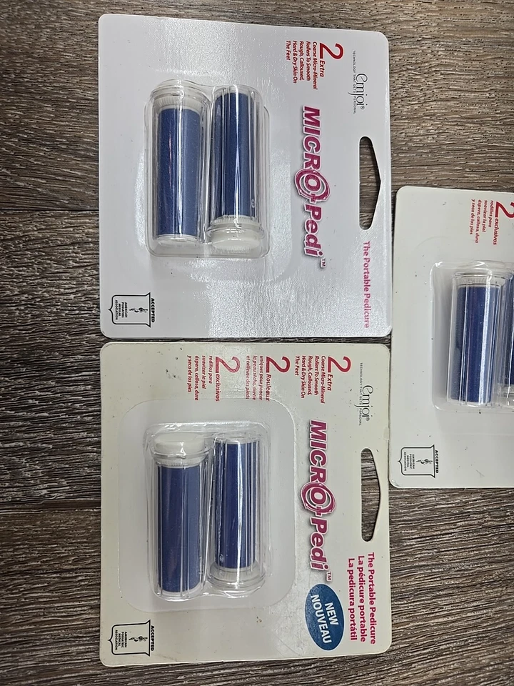 NEW OEM - 3-Pack - Emjoi MICRO PEDI Portable Pedicure 2 Unique Rollers AP-3RP2B - Image 2 of 4