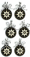 Artoz Artwork 3D-Sticker, Weihnachtskugel, Christbaumkugel Schwarz, Weihnachten