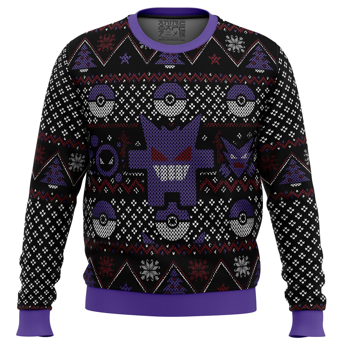 PKM Ghosts Gengar Ghastly Haunter Ugly Christmas Sweater
