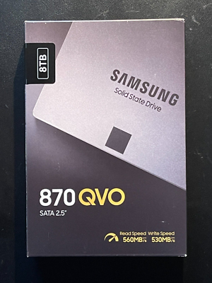 Samsung 870 QVO 8TB 2.5 Inch Internal SSD - MZ-77Q8T0B/AM Samsung 870 QVO 8TB 2.5 Inch Internal SSD - MZ-77Q8T0B/AM