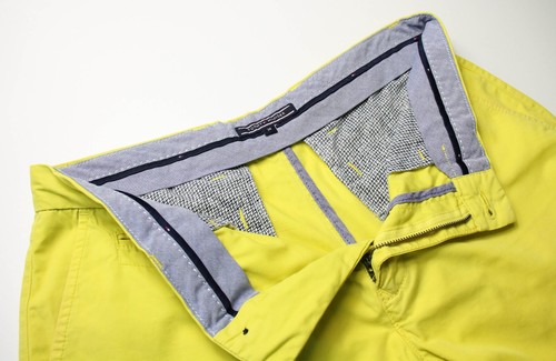 Pantalones Cortos TOMMY HILFIGER Brooklyn 10 Calce Regular Para Hombre W34 Amarillo Chino Cremallera - Imagen 4 de 10