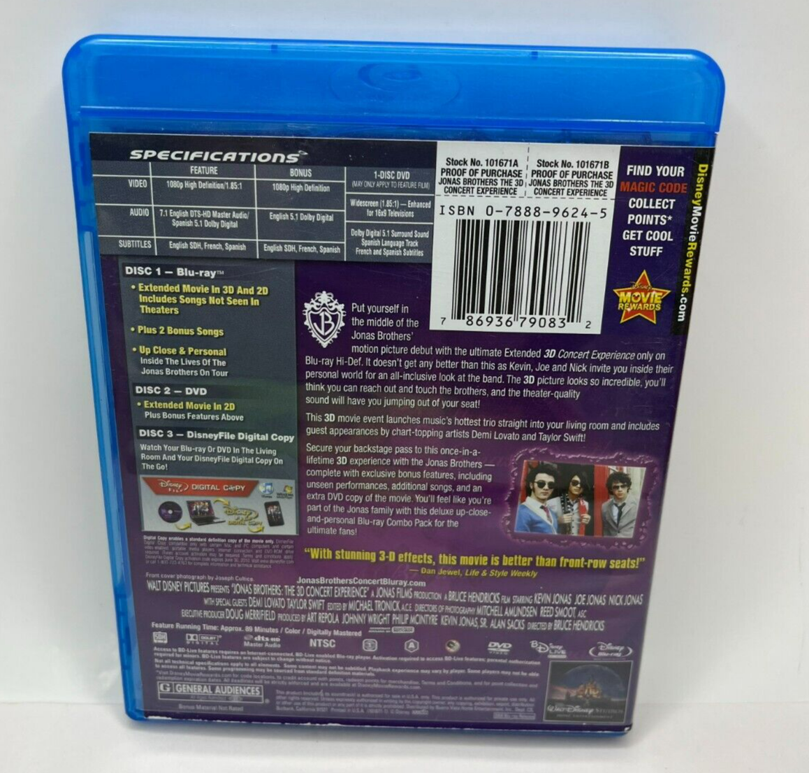 Jonas Brothers The 3D Concert Experience Blu-ray Disc and Digital