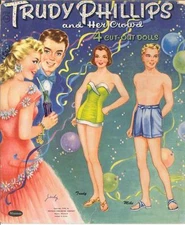 VINTGE 1954 Trudy Phillips Crowd PAPER DOLL ~LASER REPRODUCTION~Orig SZ Uncut