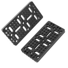 2Pcs Cheese Mounting Plate Camera Easy Board w/ 3/8"& 1/4" Threaded Holes/Slots