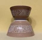 Vintage Pyrex Nesting Mixing Bowls Woodland Set Of 2 Brown & Tan #401 #402