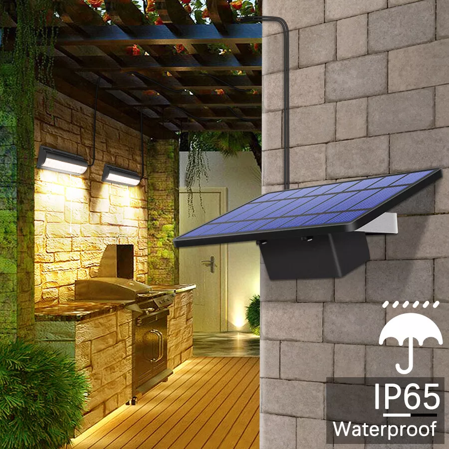 Solar Pendant Lights Double Head Outdoor Indoor Auto On Off With