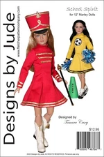 School Spirit, Doll Clothes Sewing Pattern for 12" Marley Doll Tonner