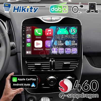 HIKITY Für Renault Clio 4 DAB+ Android 15 Radio 8-Core 4+64GB CarPlay Navi WIFI RDS DSP