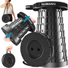 2025 Upgraded Collapsible Stool, Max 620Lb, Height Adjustable Retractable