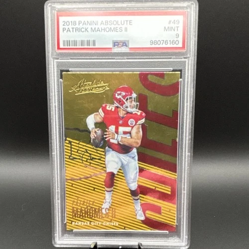 Panini Absolute 2018 Patrick Mahomes II #49 PSA 9 Kansas City Chiefs NFL Card