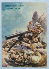 cartolina reggimentali alpini colonie africa btg uork amba anni 30 formato grand