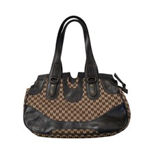 Max Mara Borsa a Spalla Old Money Jacquard Monogramma Pelle Marrone Vintage