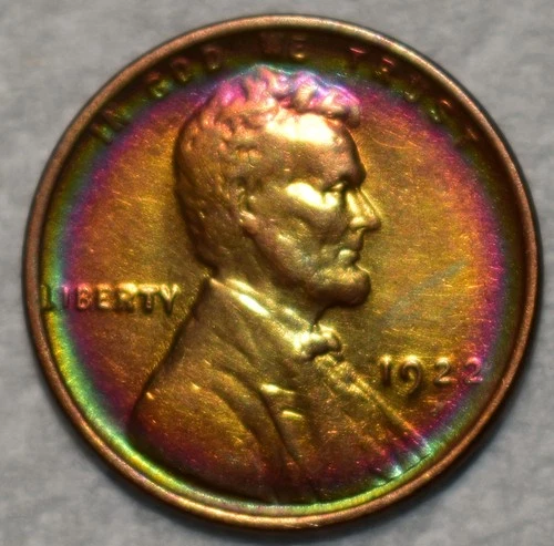 Extra Fine 1922 Weak D Lincoln Cent, Well-Detailed, Scarce Variety.