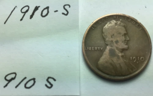 1910 S ; Wheat Penny in Good condition