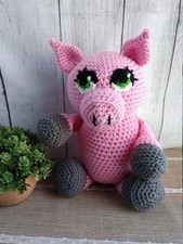 Handmade Crochet Pig Plush, Stuffed Animal Toy, Soft Doll, Cute Gift For Kids