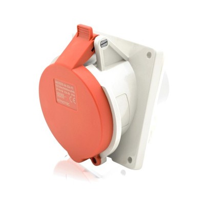 CEE-Kraftstrom-Einbausteckdose Schräg 32A 400V 6h IP44 5-polig (3P+N+E)