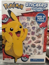 Pokemon Puffy Sticker Coloring and Activity Book 32 Pages Bendon Paperback Fun