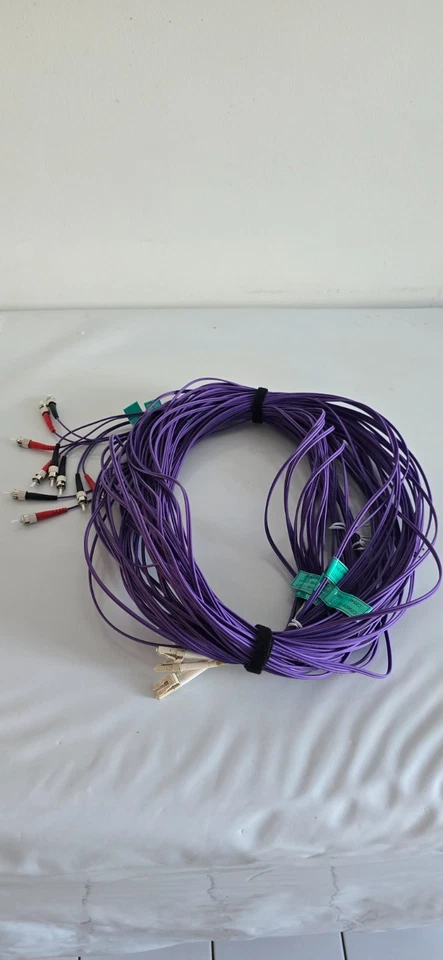 Fiber Optic Patch Cable LC- ST 50/125mμ 15.00m Multimode Duplex Violet - Photo 1/1