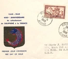 FRANCE 1949 FDC *Dolphin* DAUPHINE First Day Cover ILLUSTRATED Soissons RF365