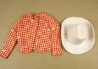 Horse Lovin Barbie Blouse & Cowboy Hat orig outfit Mattel vtg 80s 1982