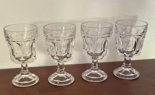 Vintage 4 Anchor Hocking Clear FAIRFIELD Water/Juice Goblets Set Of 4 Excellent
