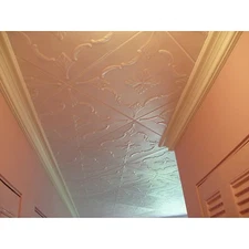 R38W  WHITE STYROFOAM Decorative CEILING TILE GLUE UP TEXTURE 20x20  Plain White