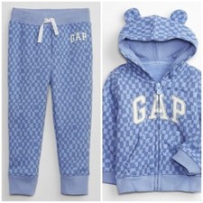 6-12months Gap Hoodie/Jogger SET -New Zip front logo hoodie with pull on joggers