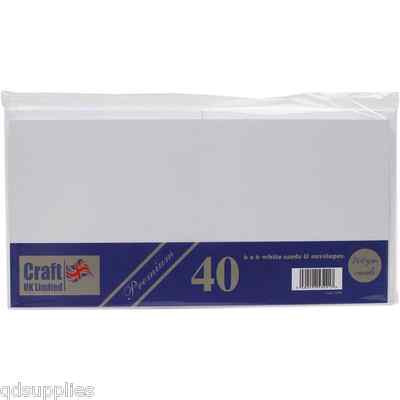 40 weiße Premium 300 g/m dicke leere Grußkarten & Umschläge verschiedene Größen