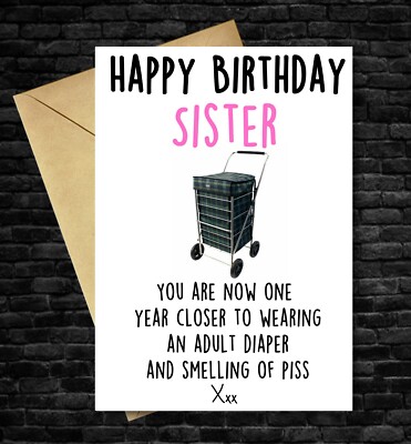 Funny Birthday Card Joke Rude Cheeky Humorous Dad Mum Friend Wife ...