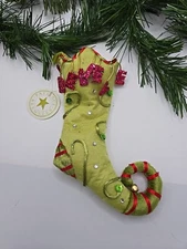 Rare Patience Brewster Mini Stocking Ornament 8.5" Christmas Holiday" I Believe"